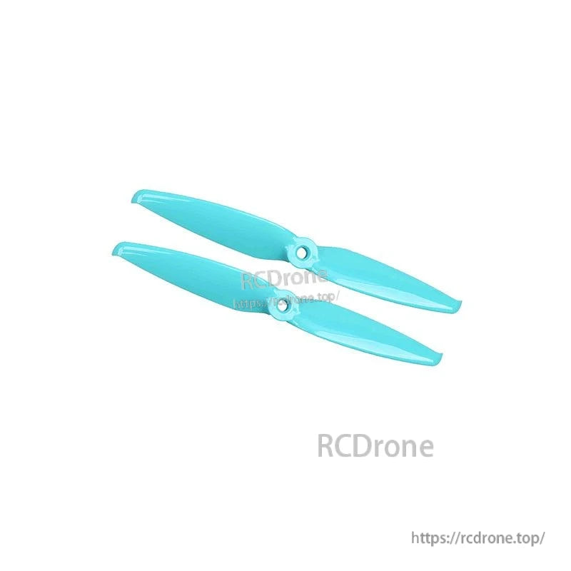 Light blue 2-blade propeller pair with hub mount, shown on white background