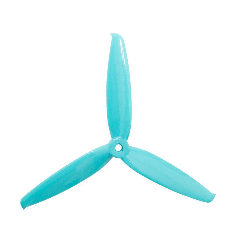 Gemfan Flash 6042-3 PC 3-blade propeller in teal, top view with center mounting hole