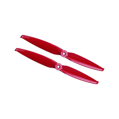 Gemfan Flash 7042-2 PC propeller pair in red, two-blade drone props on white background