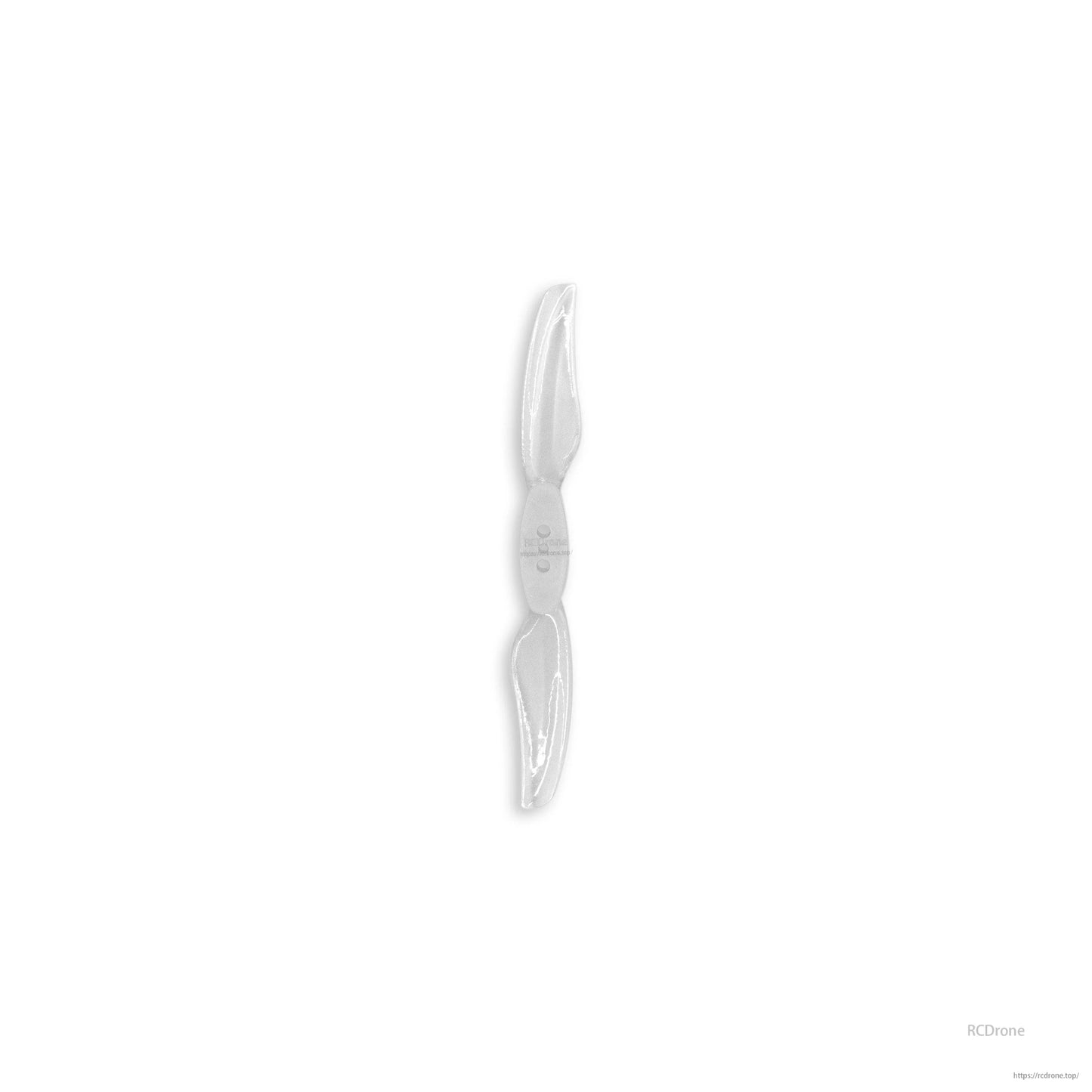 Two-blade propeller in clear/translucent PC plastic, single prop shown on white background