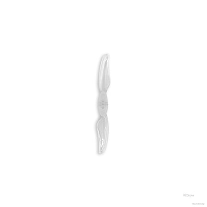 Two-blade propeller in clear/translucent PC plastic, single prop shown on white background