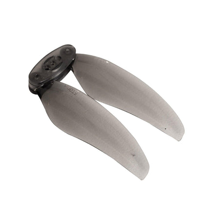 Gemfan Floppy Proppy 4019-2 folding propeller in smoke gray with black hub, 2-blade view