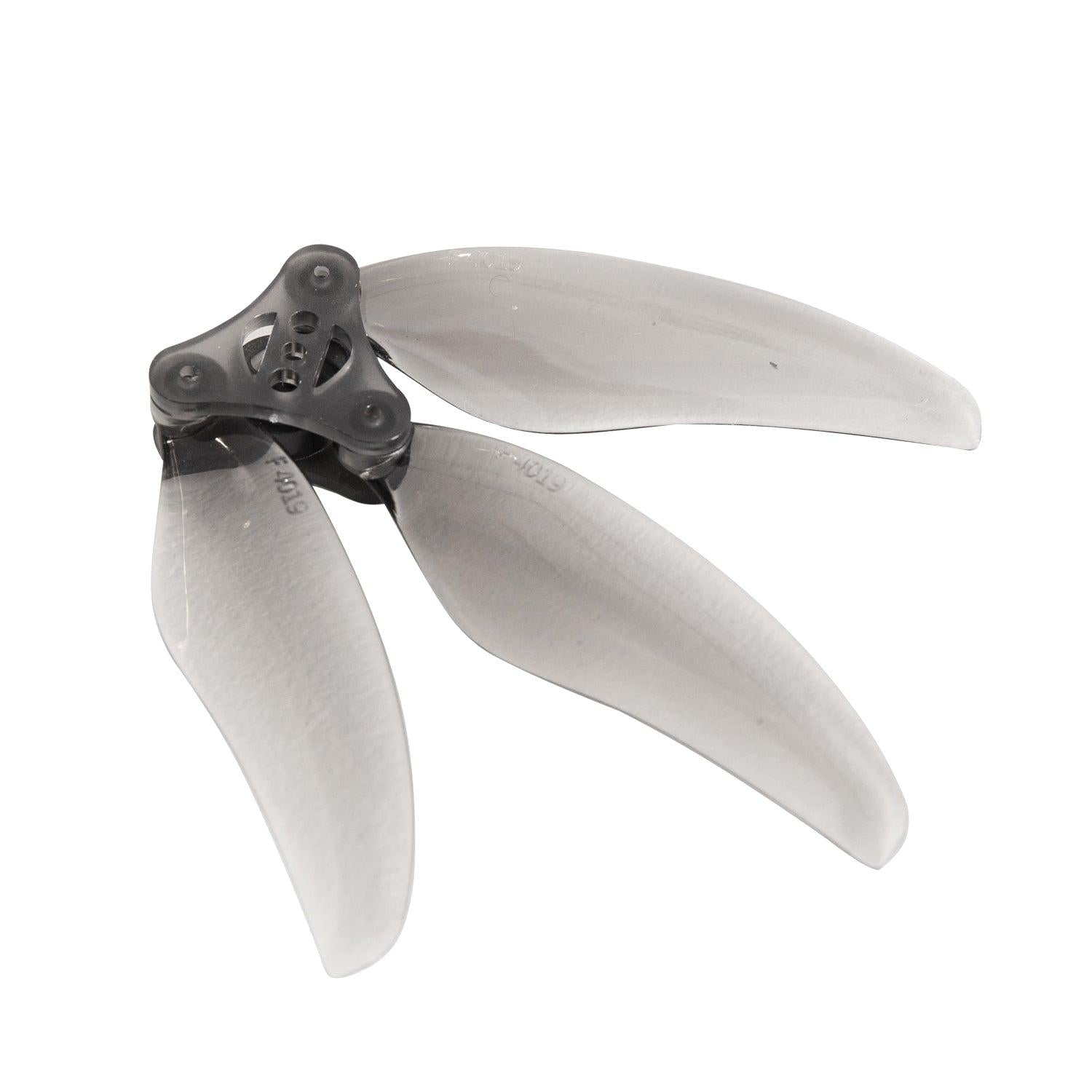 Gemfan Floppy Proppy 4019-3 folding 3-blade propeller with T-mount hub, smoke gray