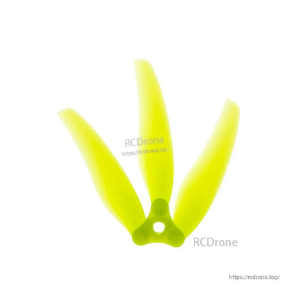 Neon yellow folding tri-blade propeller with 3-hole hub, 6030-3 style