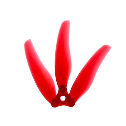 Gemfan Floppy Proppy 6030-3 folding tri-blade propeller in red, single prop front view