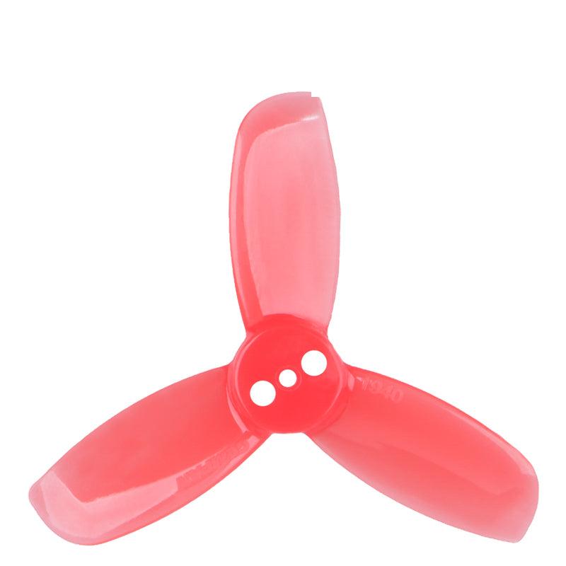 Gemfan Hulkie 1940-3 PC 3-blade propeller, translucent red tri-blade top view
