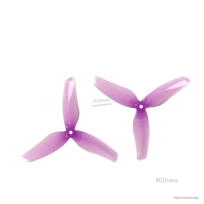 Purple 3-blade T-mount propeller pair, 2-inch size shown on white background