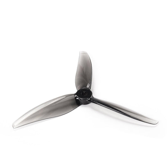 Gemfan Hurricane 5127-3 5.1in 3-blade drone propeller, black polycarbonate, 5mm hub close view