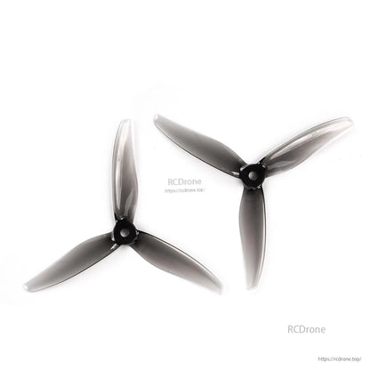 Gemfan Hurricane 5127-3 propeller set shown as two props (CW and CCW), black 3-blade 5.1 inch