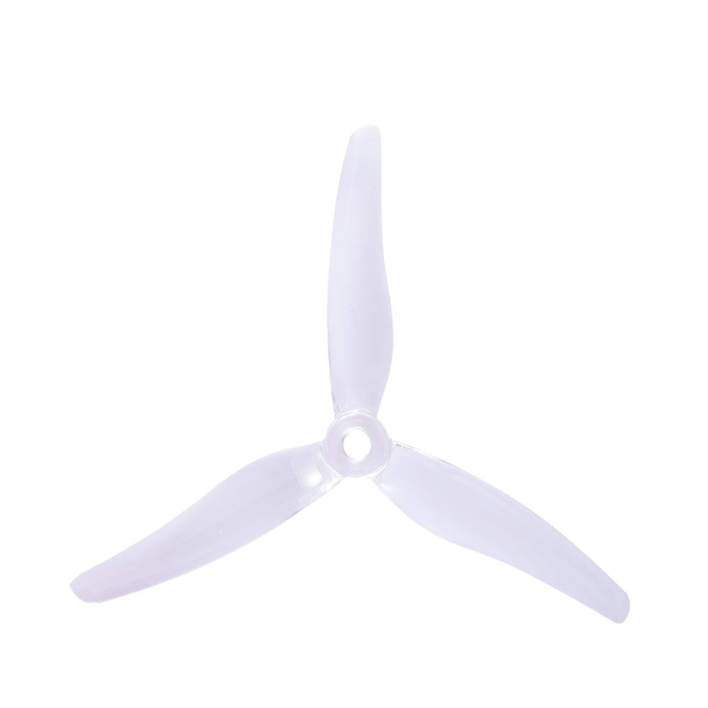 Transparent clear 3-blade drone propeller with 5mm center hub (Gemfan Hurricane 51433-3 style)