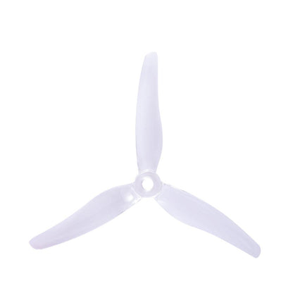 Transparent clear 3-blade drone propeller with 5mm center hub (Gemfan Hurricane 51433-3 style)