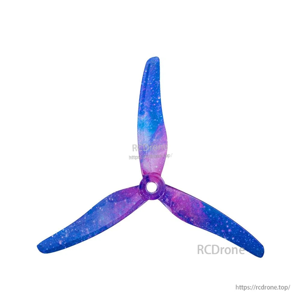 Galaxy blue-purple speckled 3-blade drone propeller, 5mm hub hole