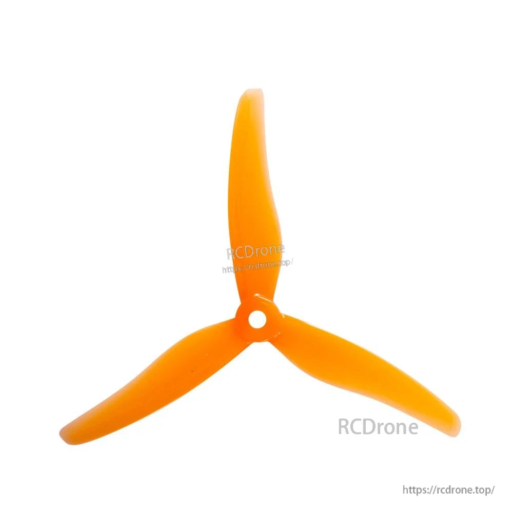 Orange 3-blade propeller for FPV quad, 5mm center hub opening