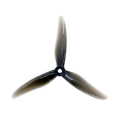 Gemfan Hurricane 5236 PC 3-blade propeller, smoke black finish, top view on white background