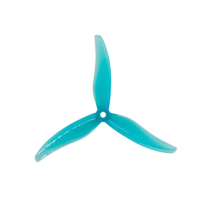 Gemfan Hurricane 5536-3 3-Blade Propeller, clear blue tri-blade with center mounting hole