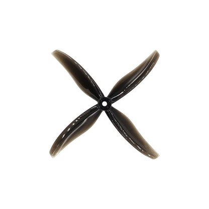 Single midnight gray 4-blade Hurricane 6038-4 propeller, top view showing hub and center mounting hole