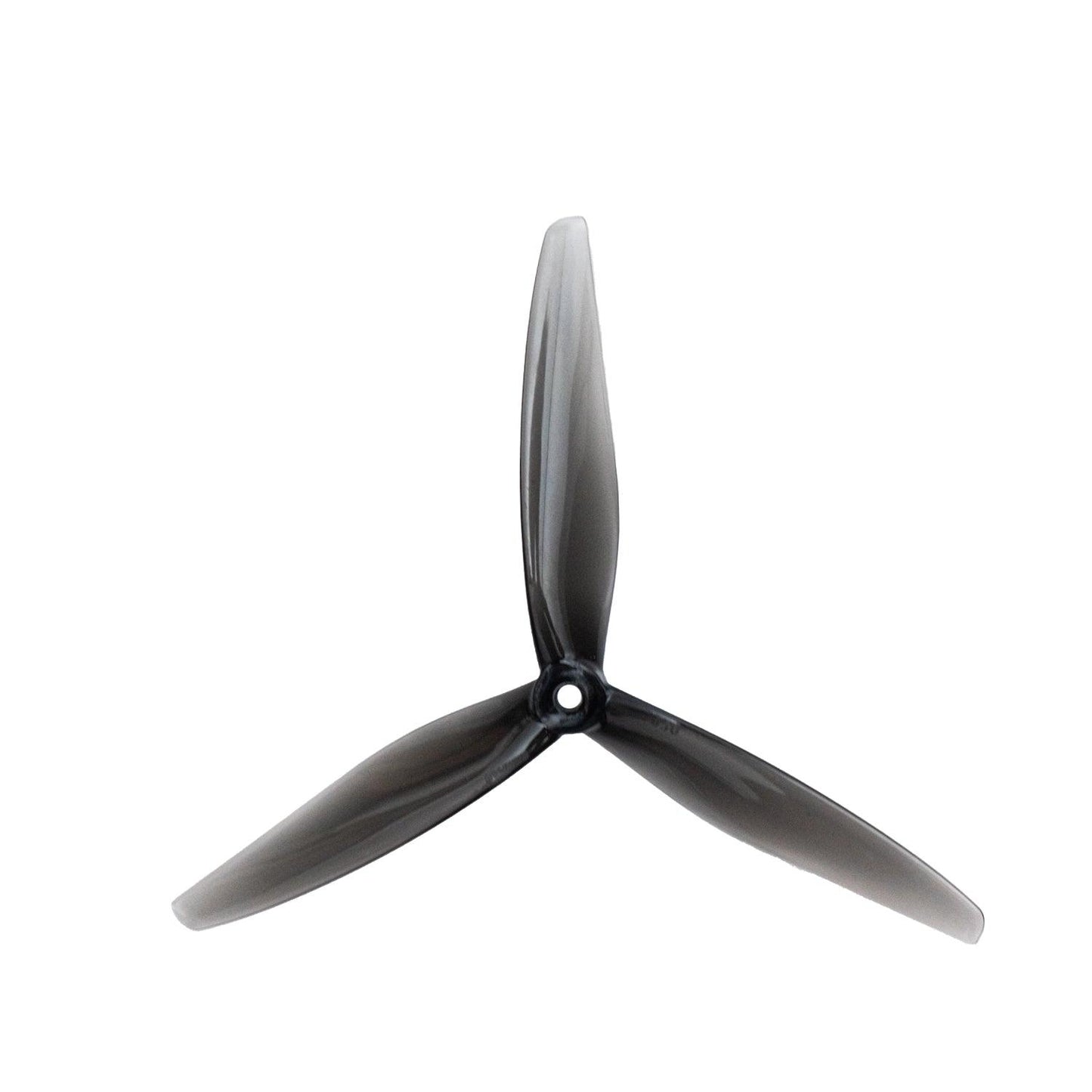 Gemfan Hurricane 7050-3 PC 7in 3-Blade Propeller, clear gray tri-blade with center hub hole