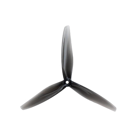 Gemfan Hurricane 7050-3 PC 7in 3-Blade Propeller, clear gray tri-blade with center hub hole