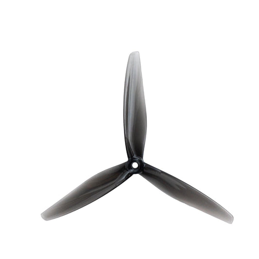 Gemfan Hurricane 7050-3 PC 7in 3-Blade Propeller, clear gray tri-blade with center hub hole
