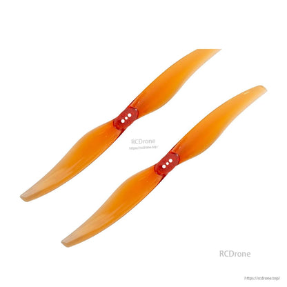Two orange two-blade propellers shown as a pair with red hubs