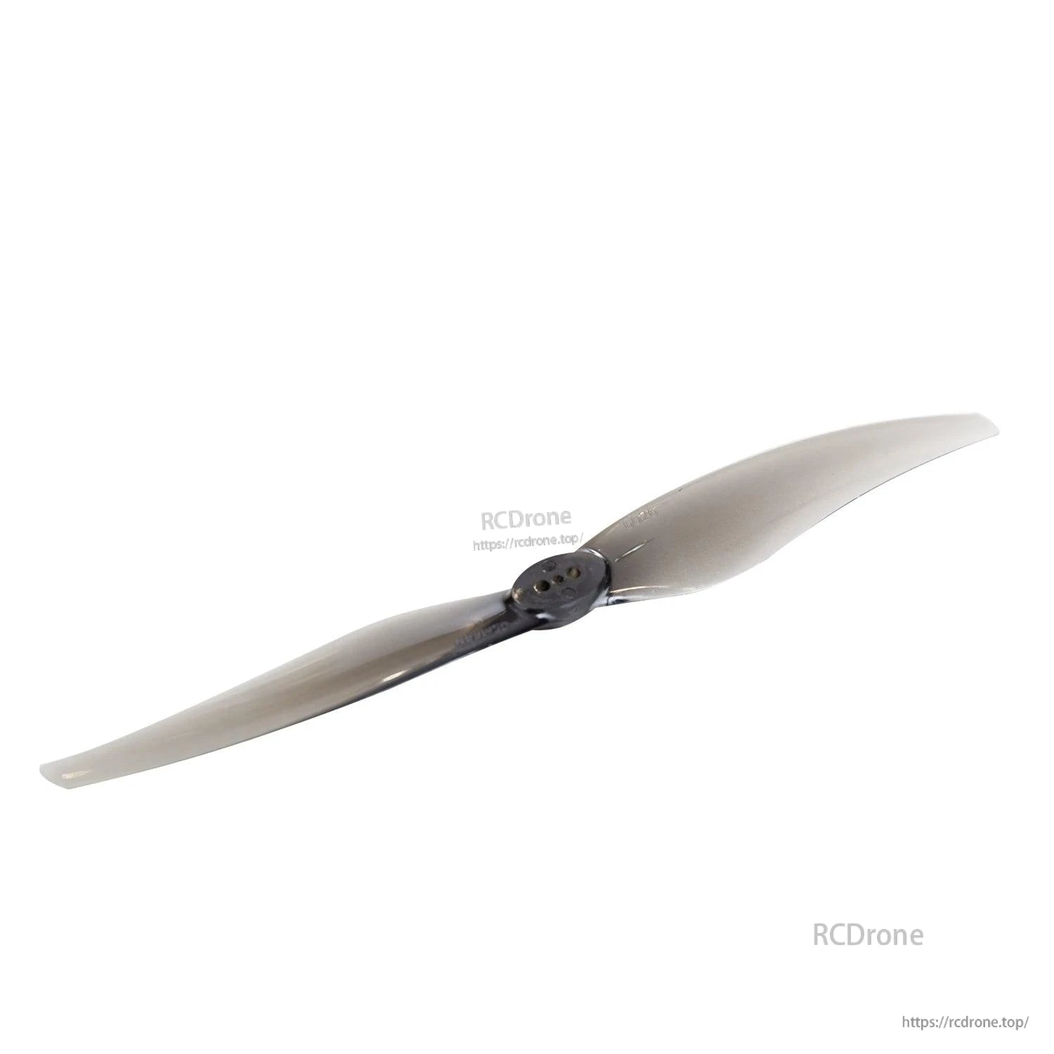Smoke gray propeller side angle highlighting hub and blade pitch