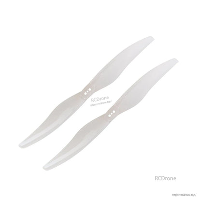 Two clear transparent two-blade propellers shown as a pair