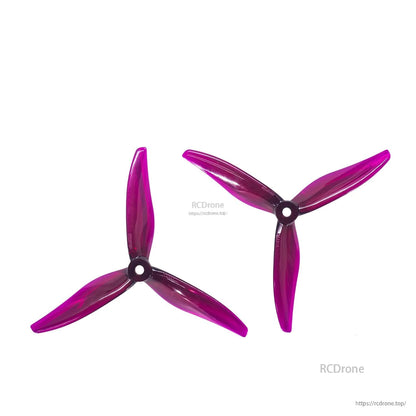 Pair of magenta translucent 3-blade propellers (CW and CCW), matching set on white