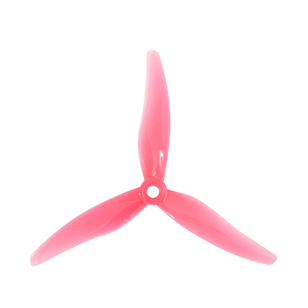 Gemfan JB Hurricane 51477-3 3-blade propeller, pink translucent, top view