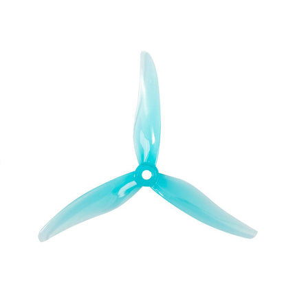 Gemfan JB Hurricane 51477-3 3-blade propeller in teal translucent finish, top view