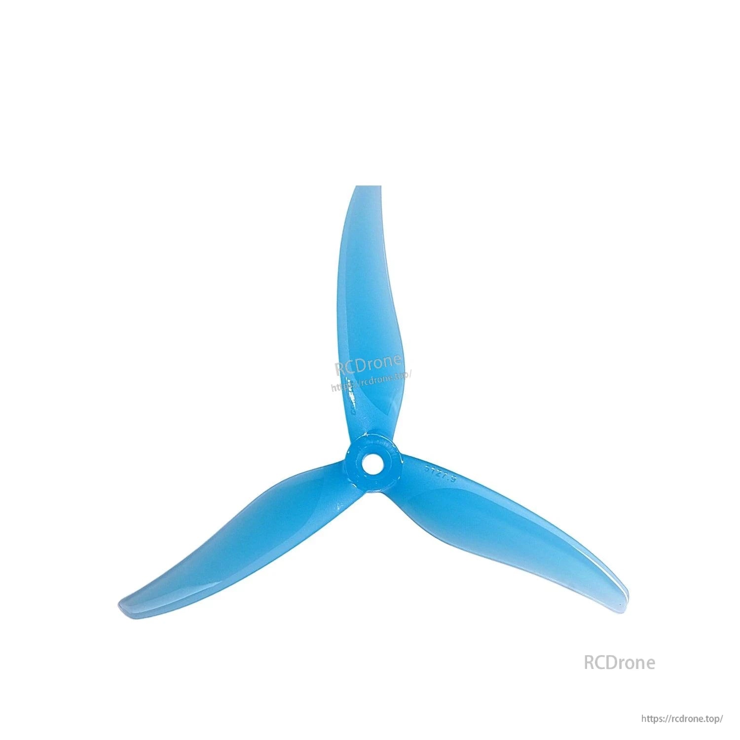 Gemfan Thomas 5127.9-3 3-Blades Propeller, Blue Gemfan 3-blade drone propeller with central mounting hub and smooth curved blades