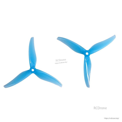 Gemfan Thomas 5127.9-3 3-Blades Propeller, Two blue Gemfan Thomas 5127.9-3 three-blade drone propellers with center mounting holes