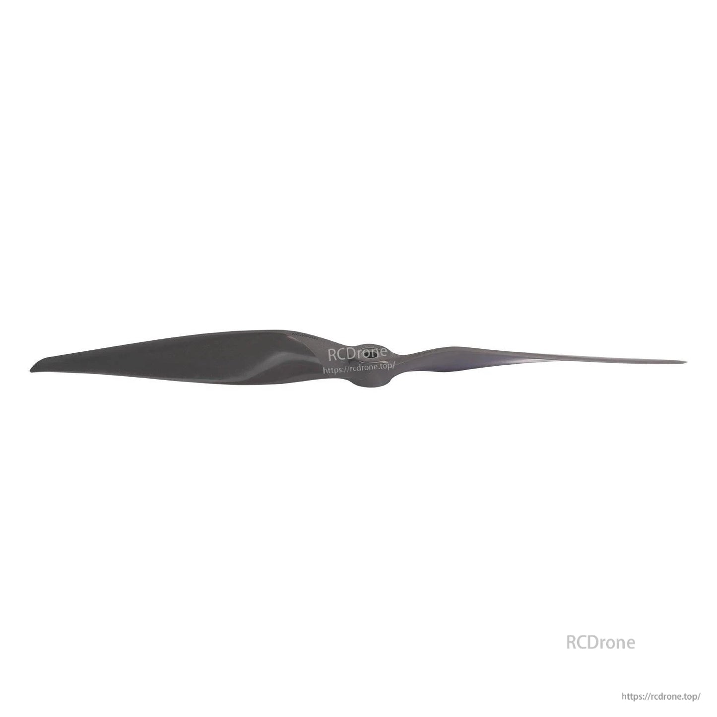 Propeller side profile with thin trailing edge and tapered tip visible