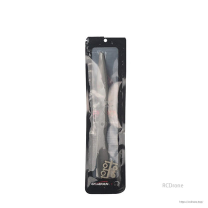 Gemfan propeller packaging front view, sealed bag with prop and hardware inside