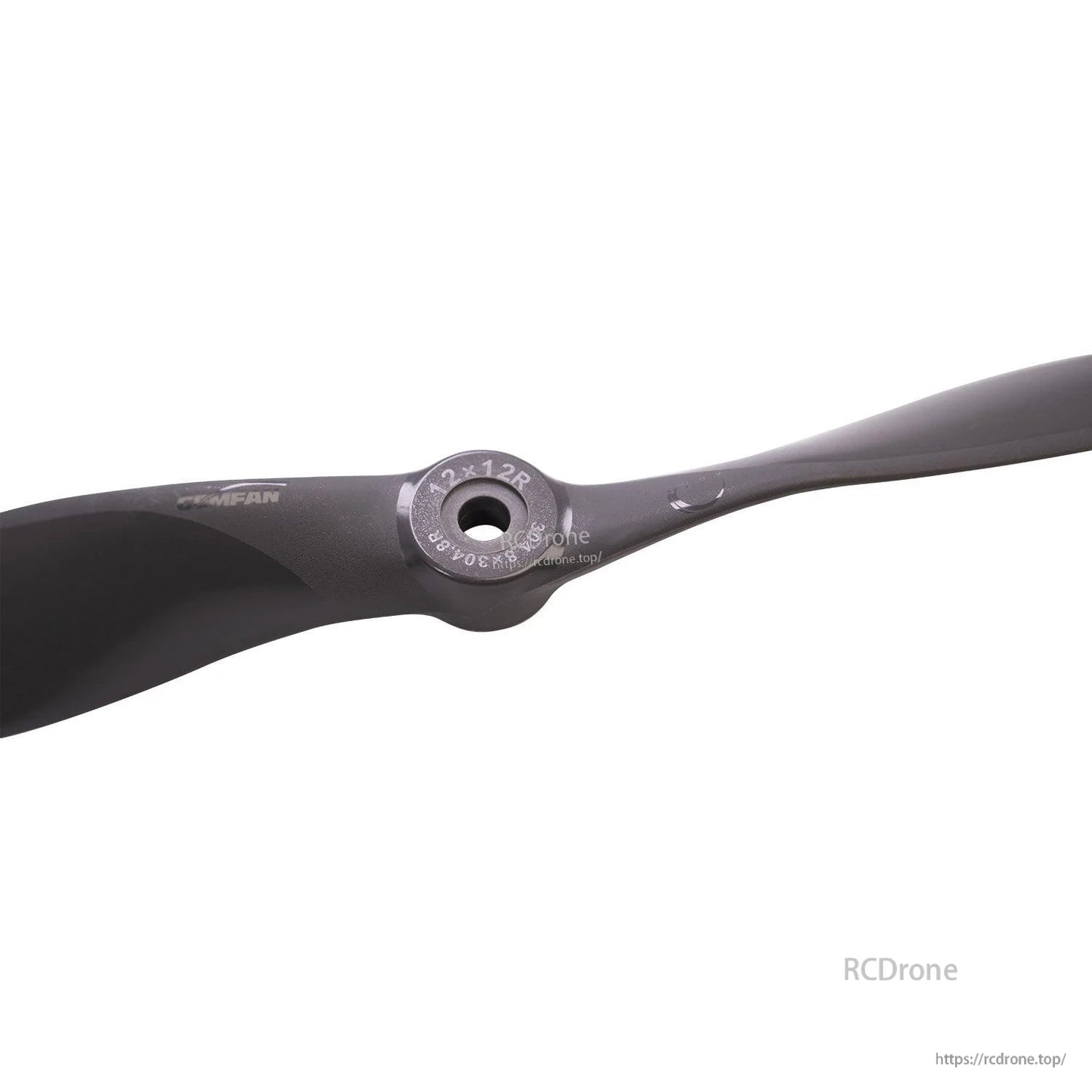 Gemfan VORTEX propeller hub close-up showing 6.35mm bore opening and surrounding markings