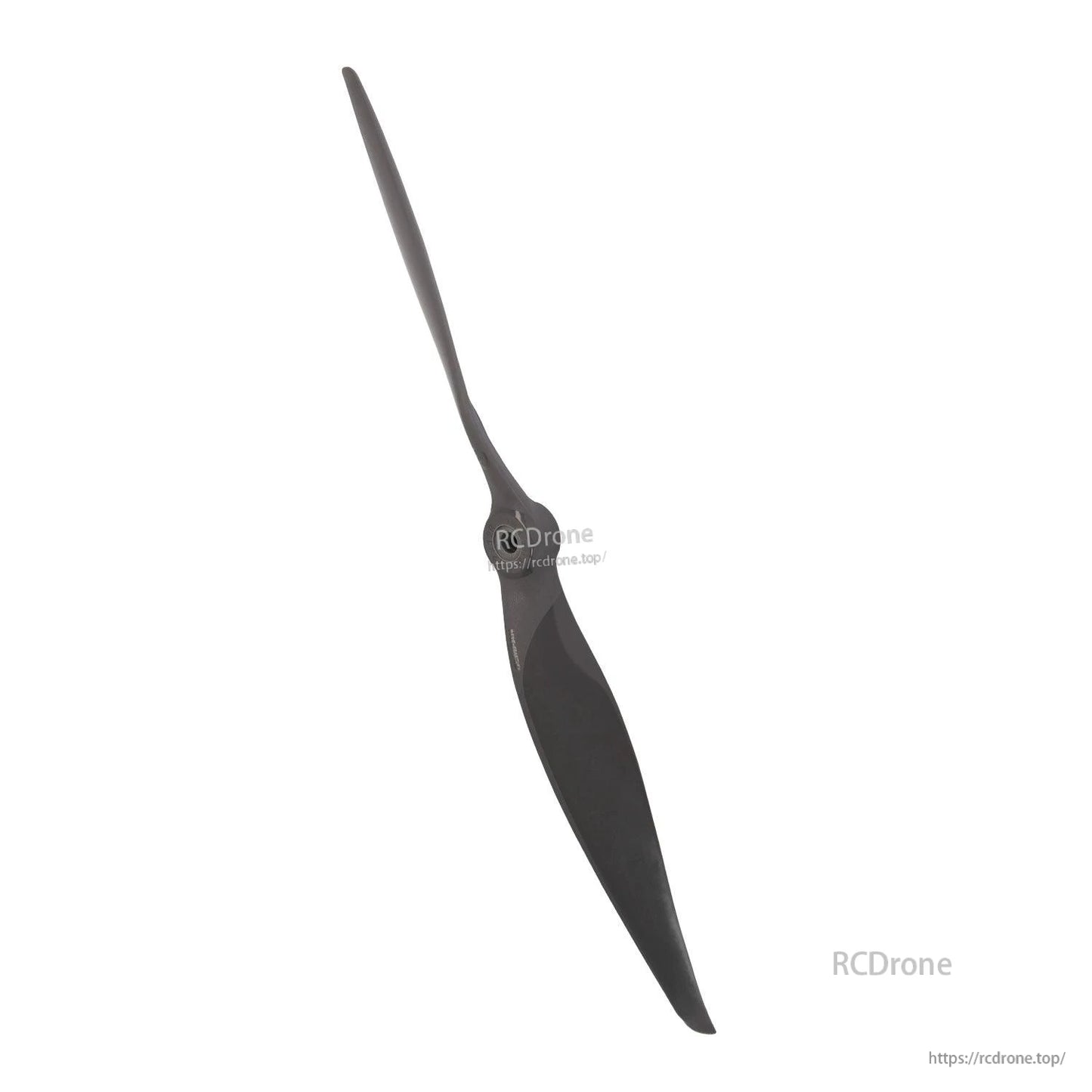 Full-length propeller shown diagonally, displaying overall length and blade twist