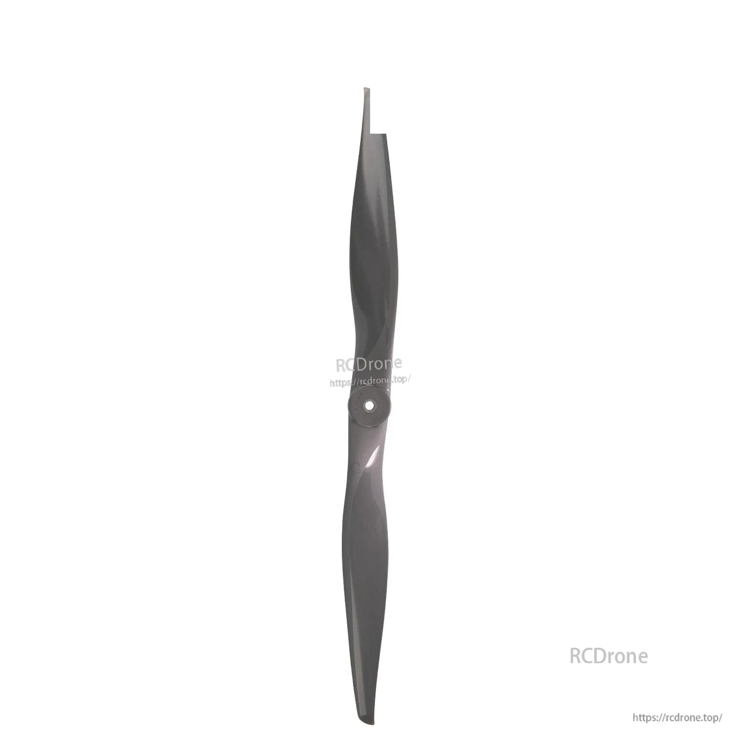 Vertical propeller view showing hub and both blades aligned end-to-end