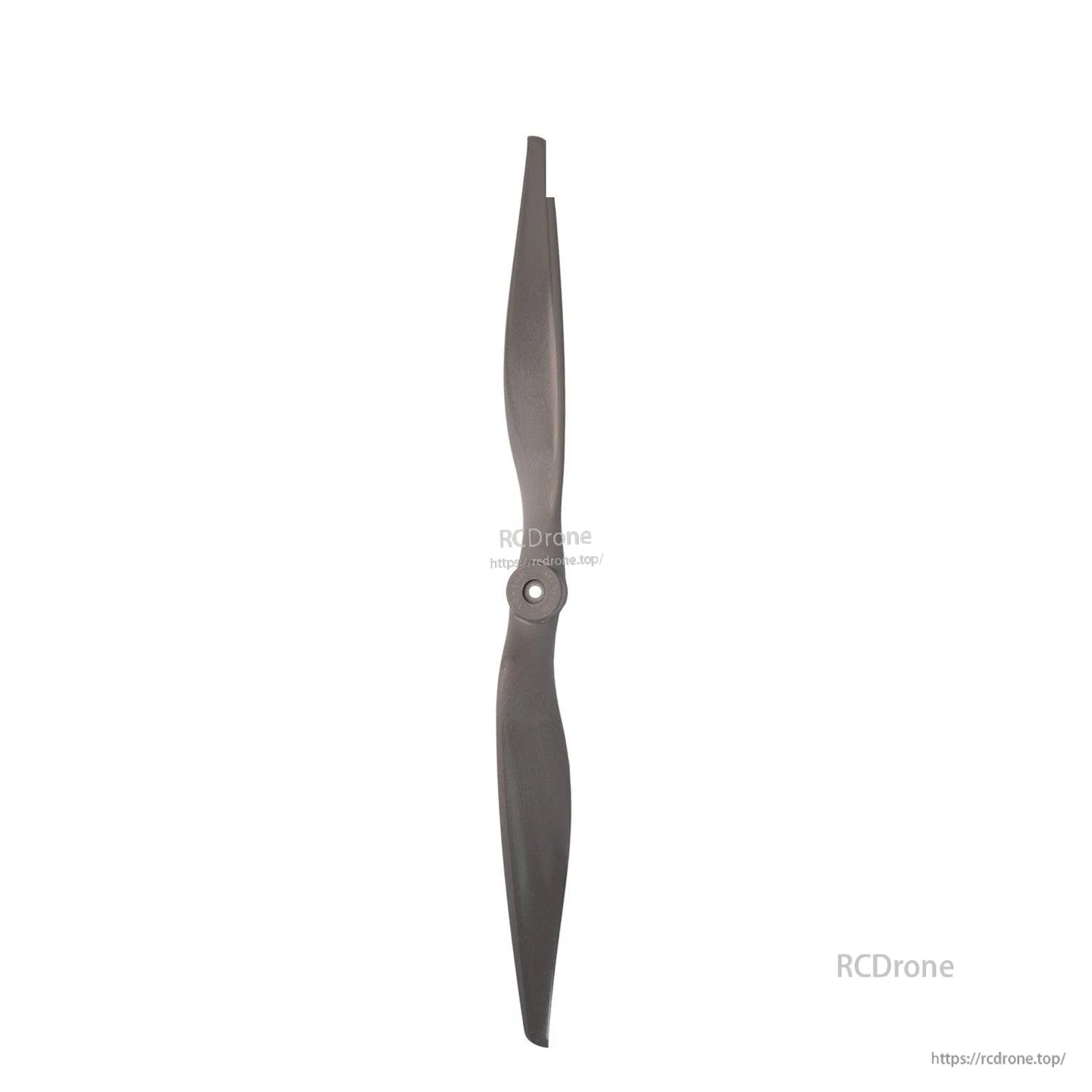 Propeller upright view with hub centered, showing narrow profile and blade twist