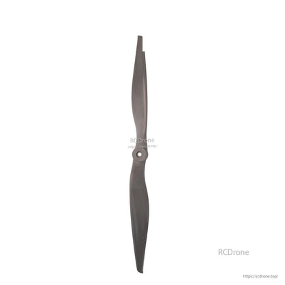 Propeller upright view with hub centered, showing narrow profile and blade twist