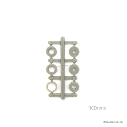 Propeller hub adapter rings set on plastic sprue, multiple sizes included