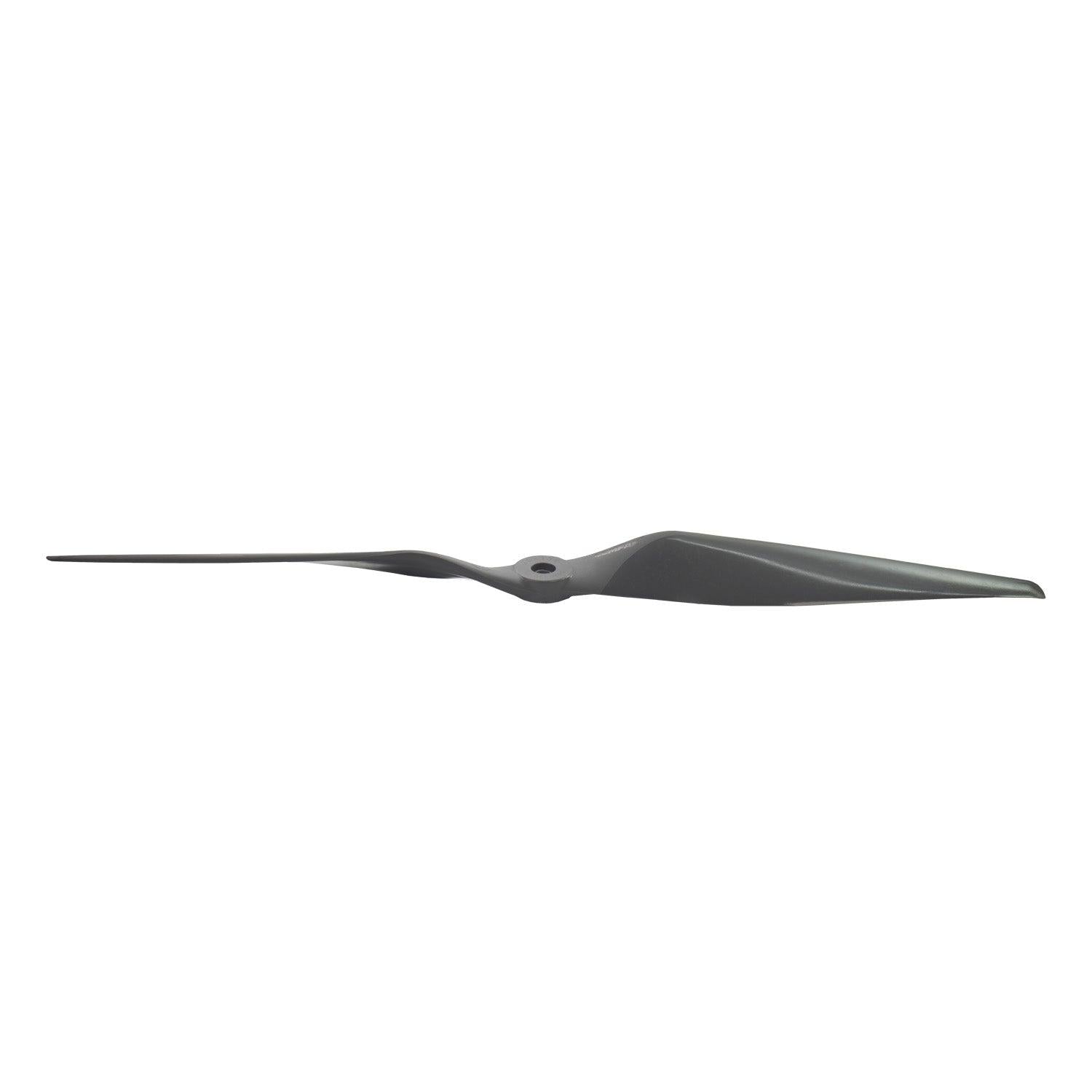 Single propeller side profile showing blade pitch and airfoil thickness