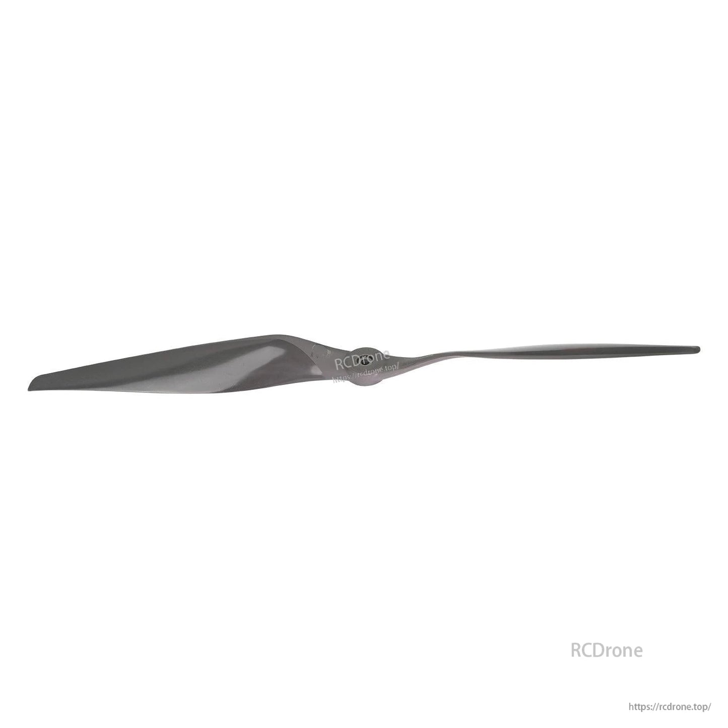 Thin edge side view of RC propeller blade showing low-profile airfoil shape