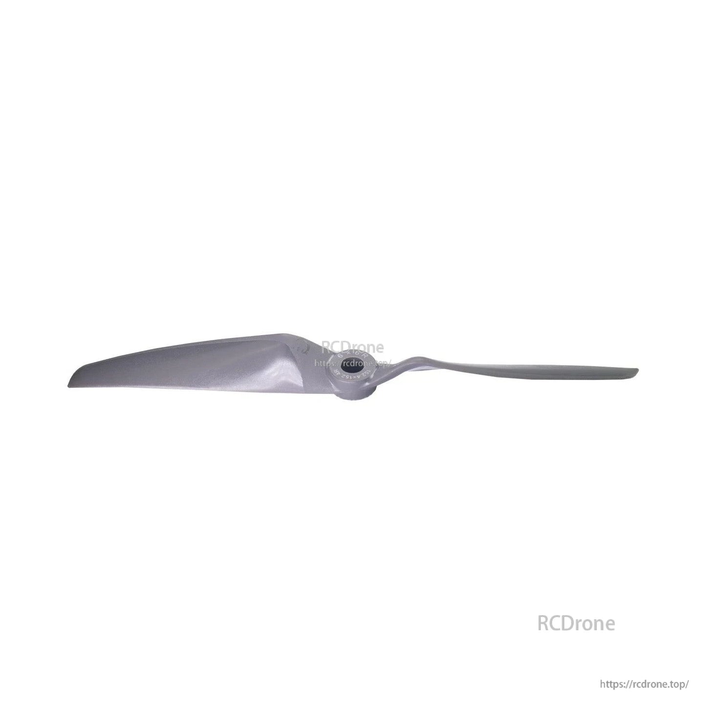 Propeller underside angle view showing curved blade profile and center hub opening