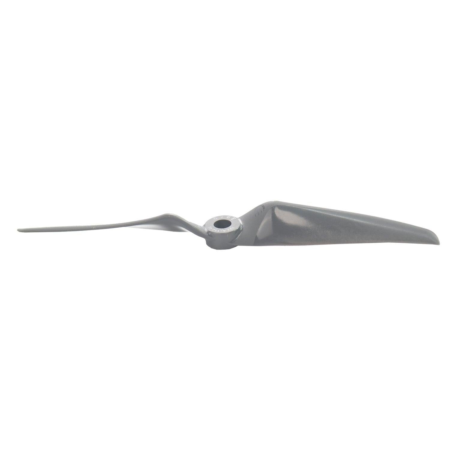 Side profile of 6-inch propeller showing blade pitch and hub thickness