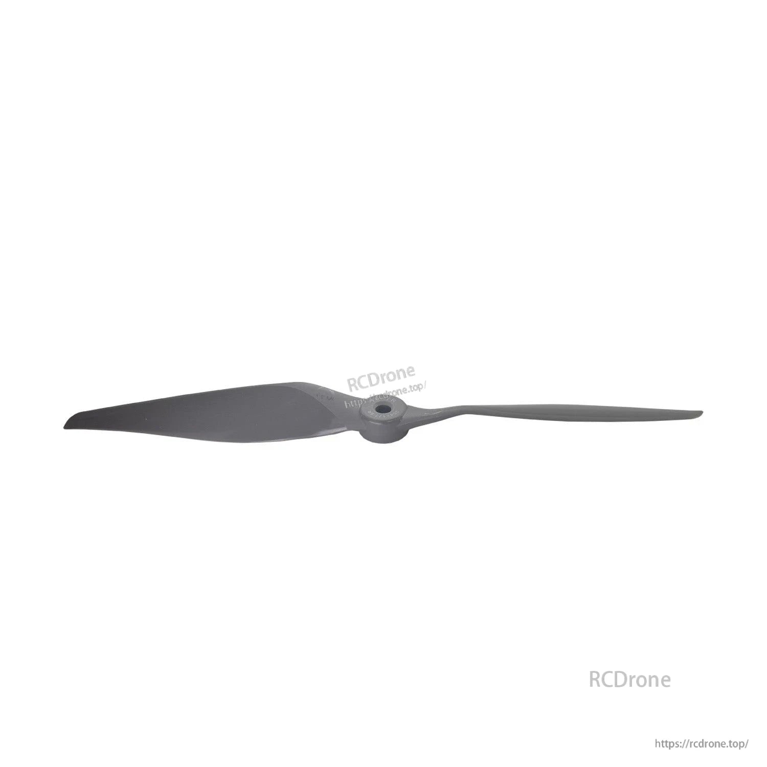 Propeller angled side view highlighting leading edge and camber near the hub