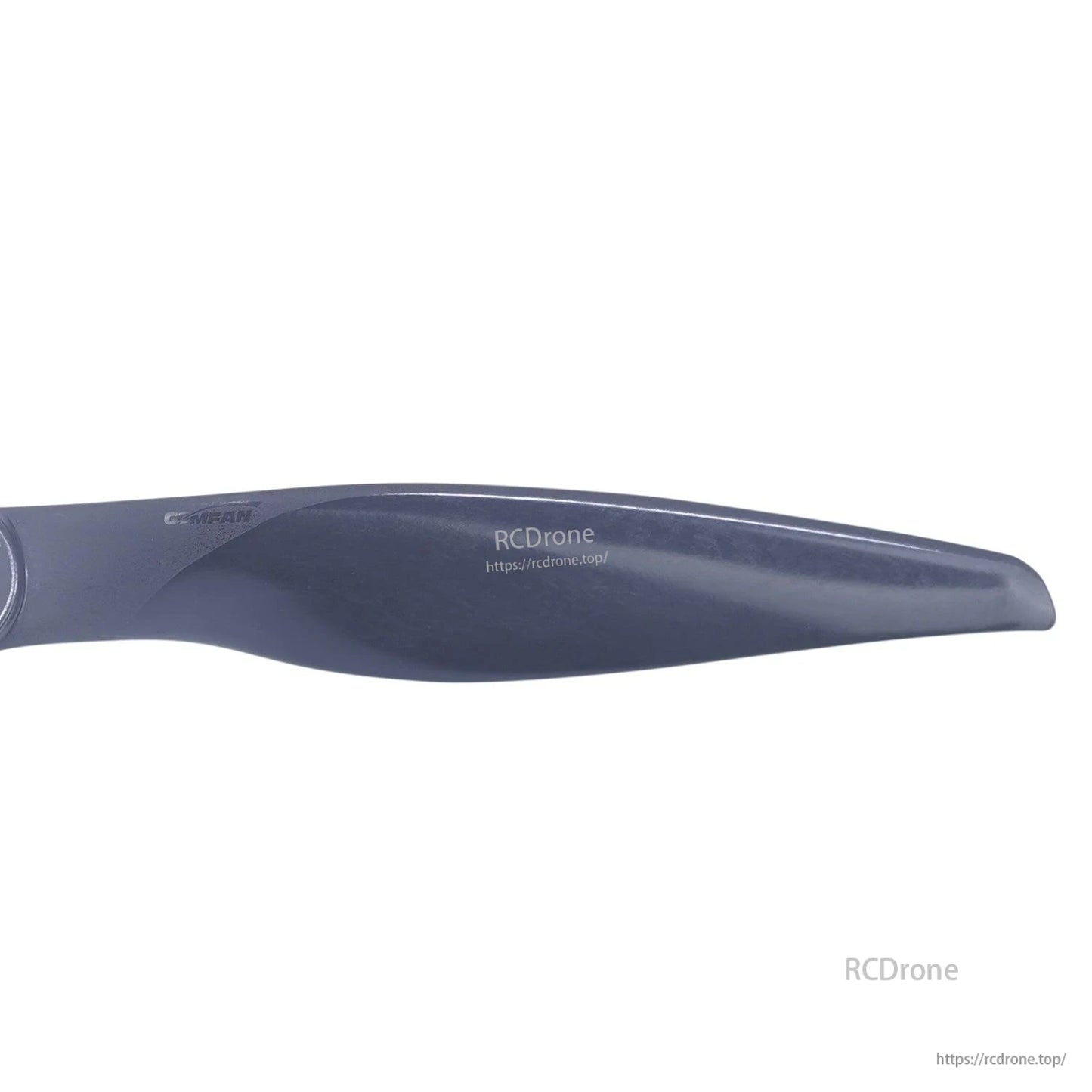 Blade close-up showing curved airfoil profile and glossy surface finish