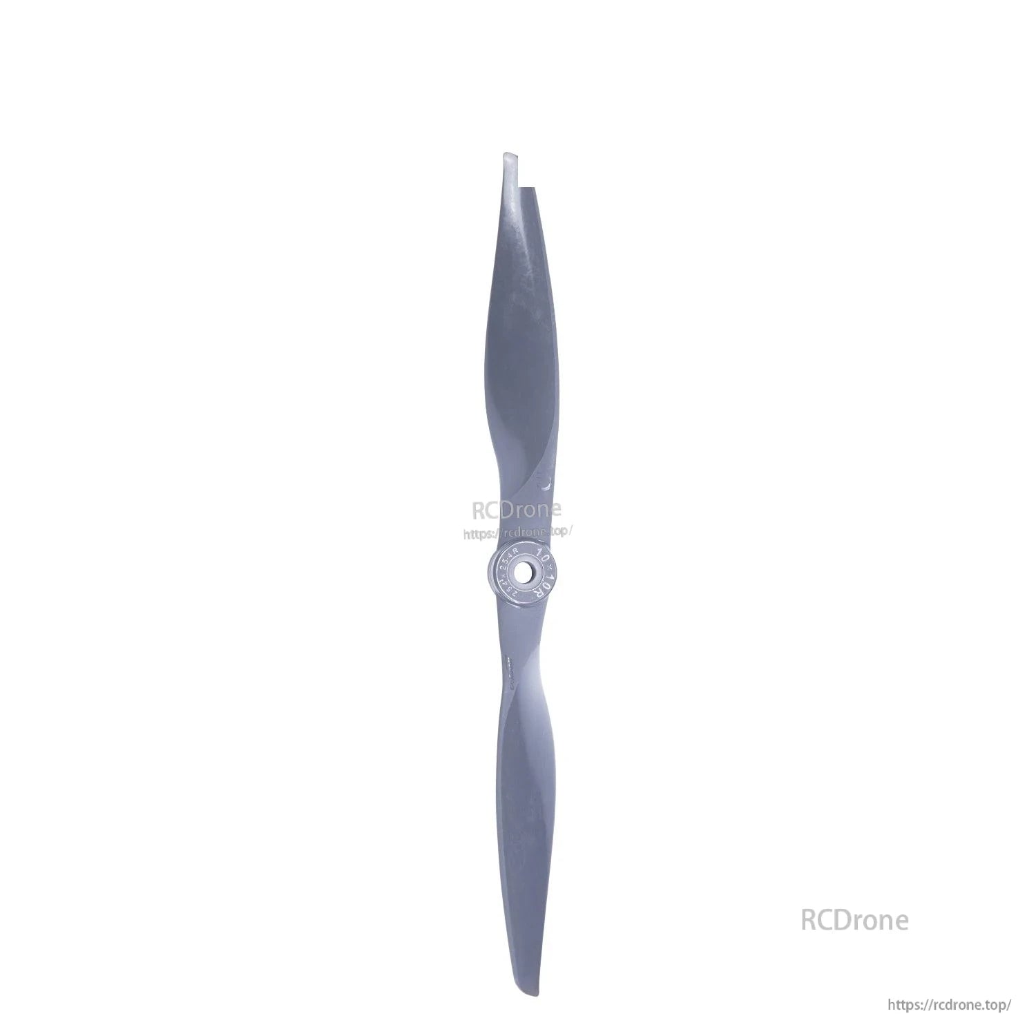 Edge-on view of propeller showing blade thickness from tip to tip