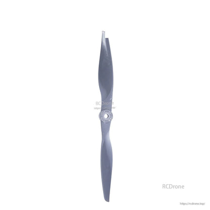 Edge-on view of propeller showing blade thickness from tip to tip