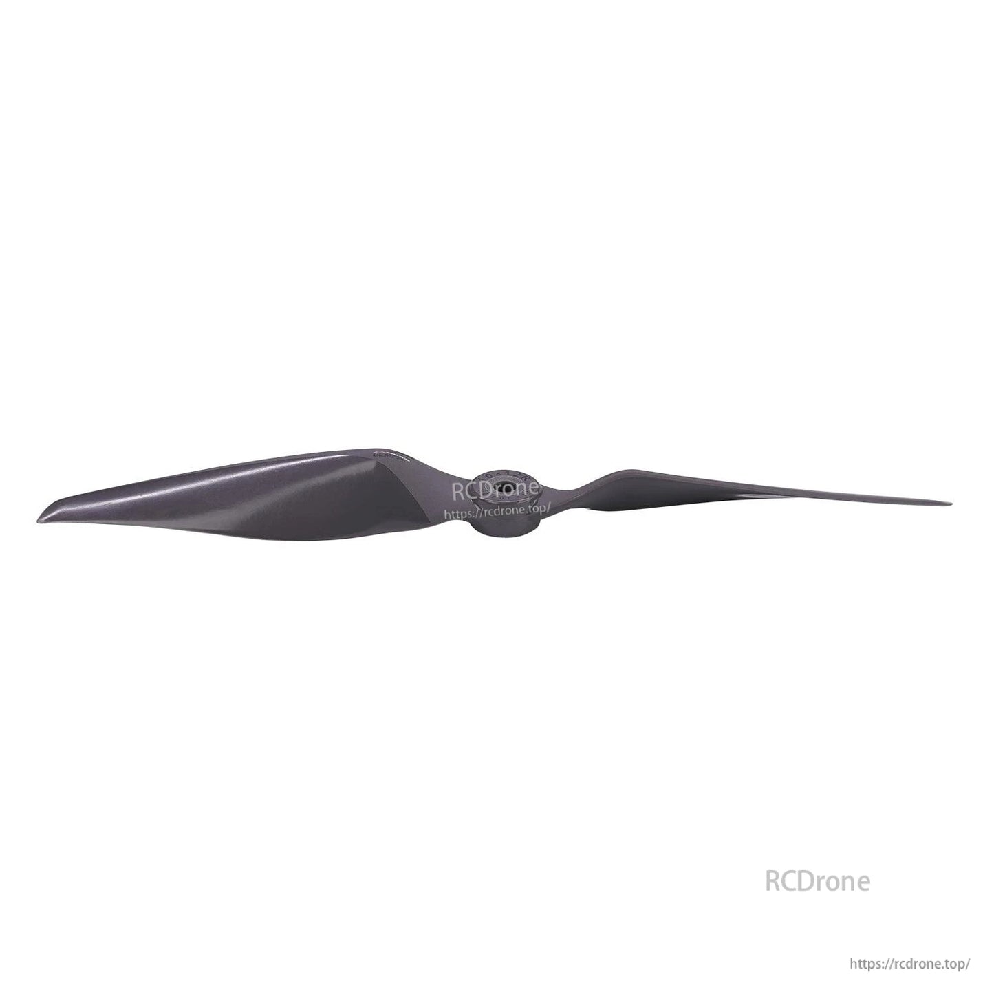 Low-angle edge-on view of propeller showing thin blade profile and center hub
