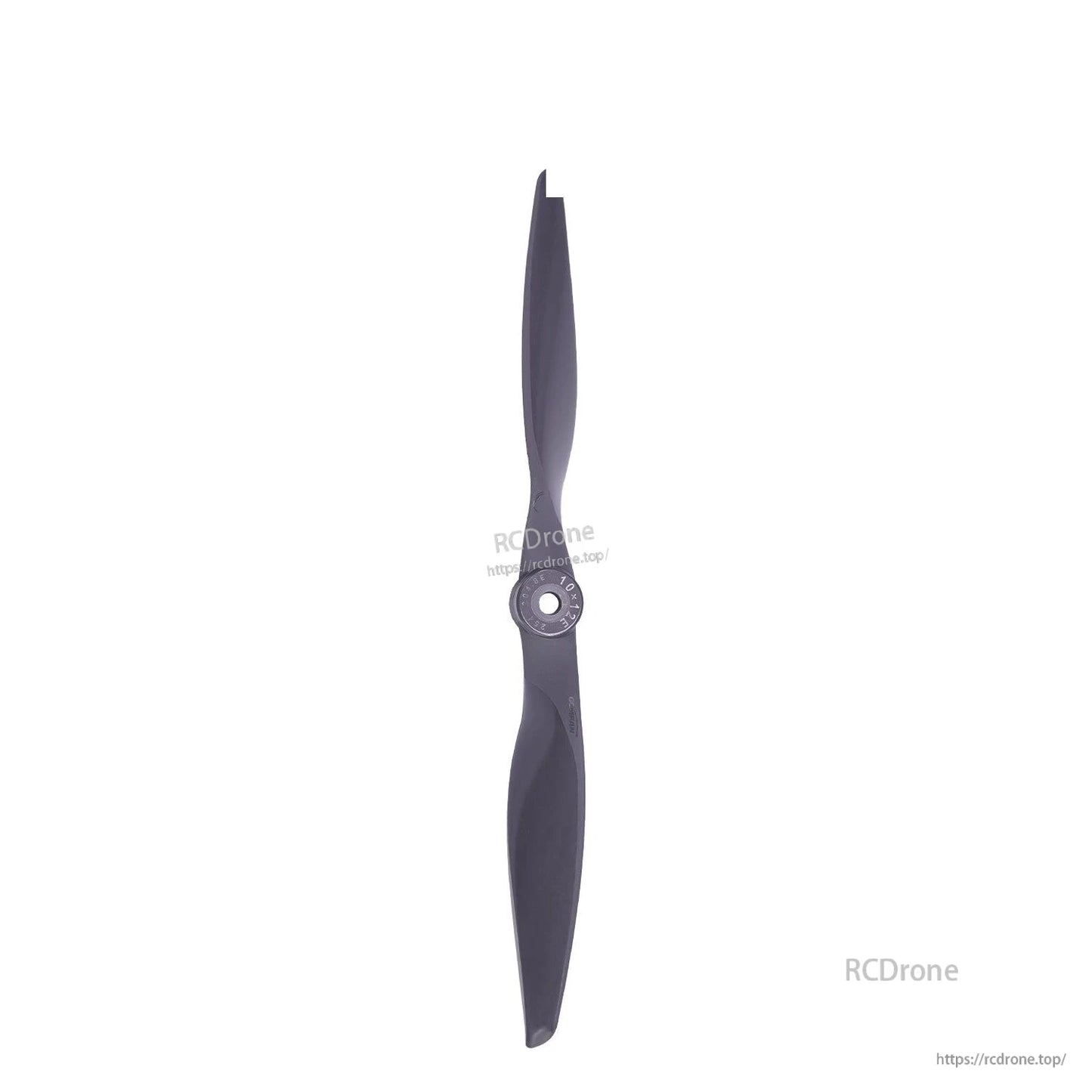 Gemfan Vortex 10x12 propeller full length view, two-blade design with center hub