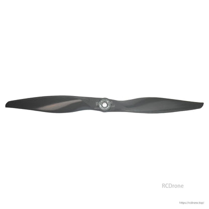 Straight-on view of the propeller with central hub and blade curvature on white background